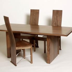Dining table, chairs & sideboard in walnut